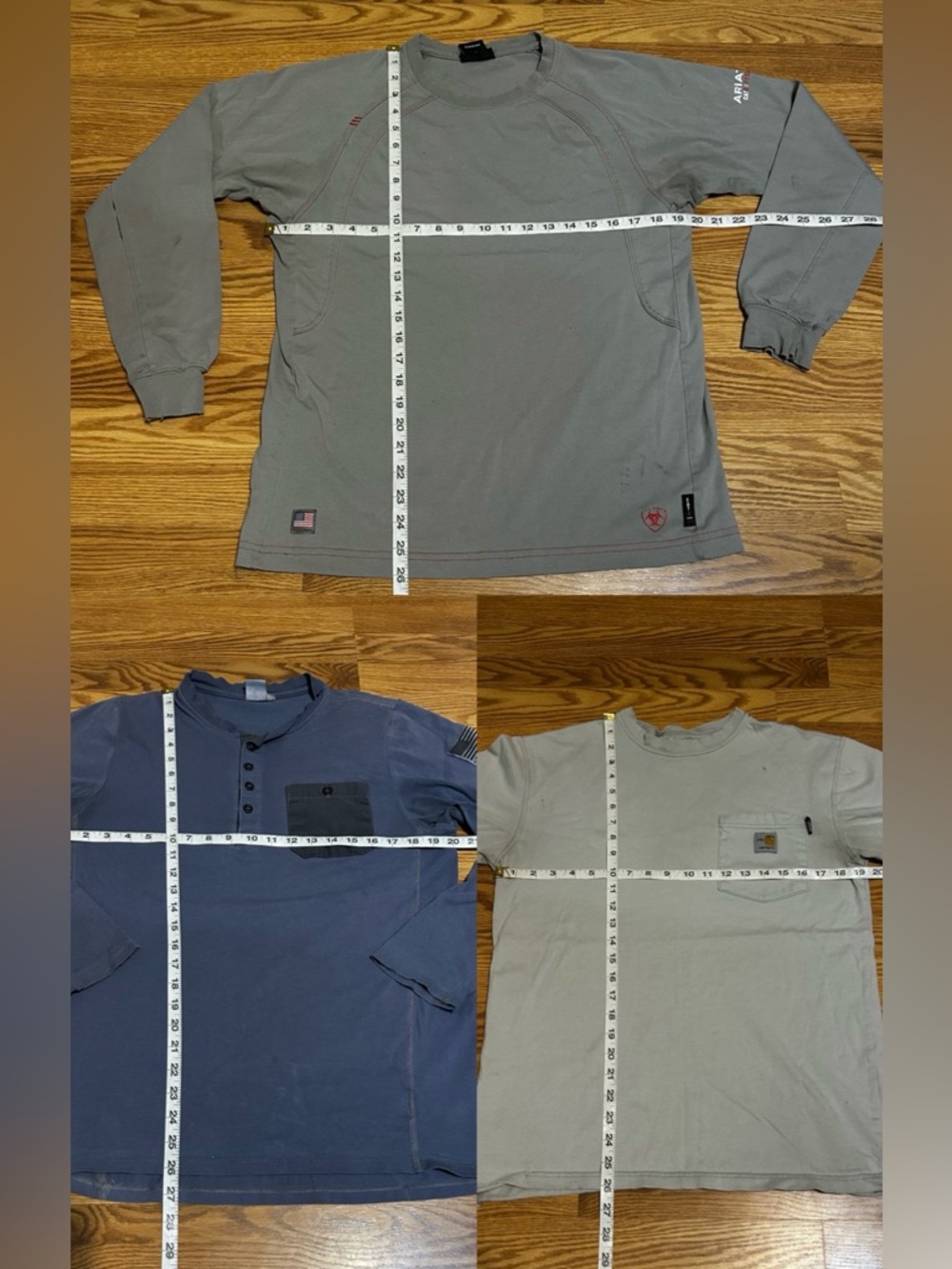 Lot Of 3 FR Fire Retardant Shirts Sz Small & Med (Ariat, Carhartt and Tyndale)